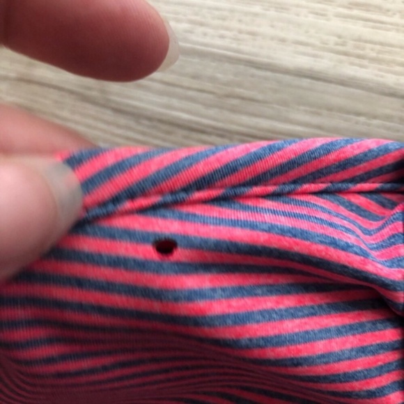 Adidas Men's Striped Pink and Blue Polo Shirt - Picture 3 of 9